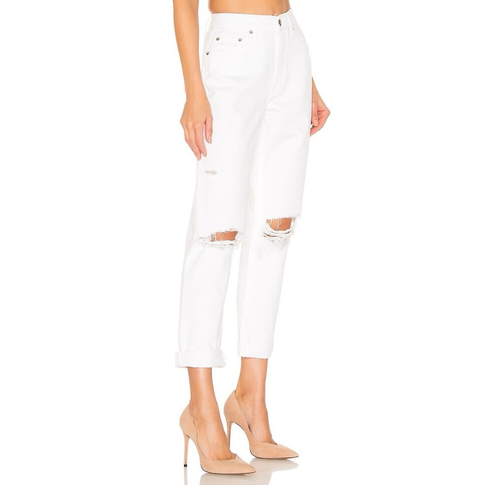 Pistola Presley High Rise Relaxed Roller in Eternal Destructed White Jeans 29 - Picture 2 of 4